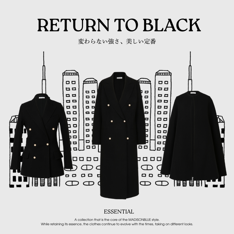 Madisonblue REVER SIDE SLIT CAPE ブラック MB999-2101 MADISONBLUE REVER SIDE SLIT CAPE